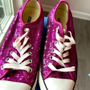 Magenta sequin converse sneaker